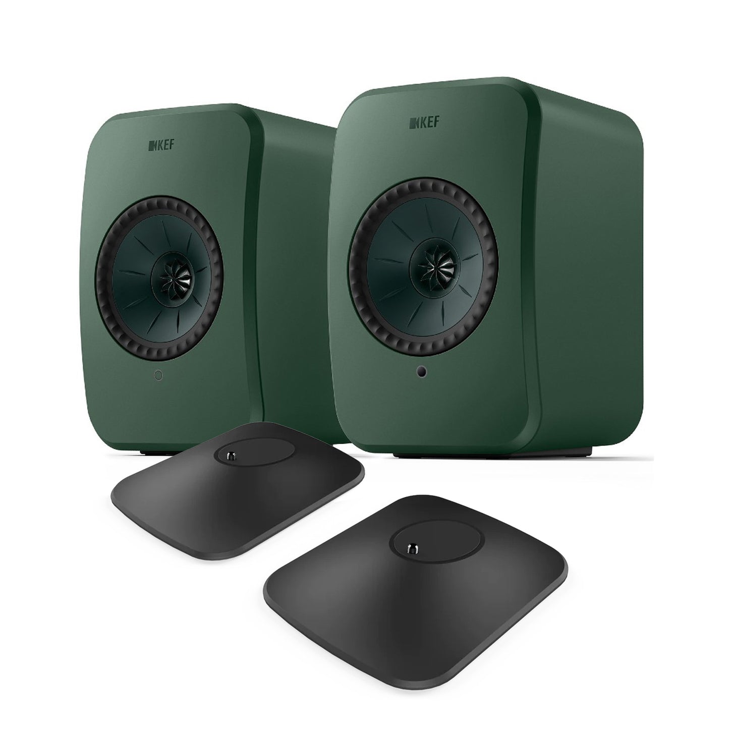 KEF LSX II LT Wireless Speakers + P1 Desk Pads