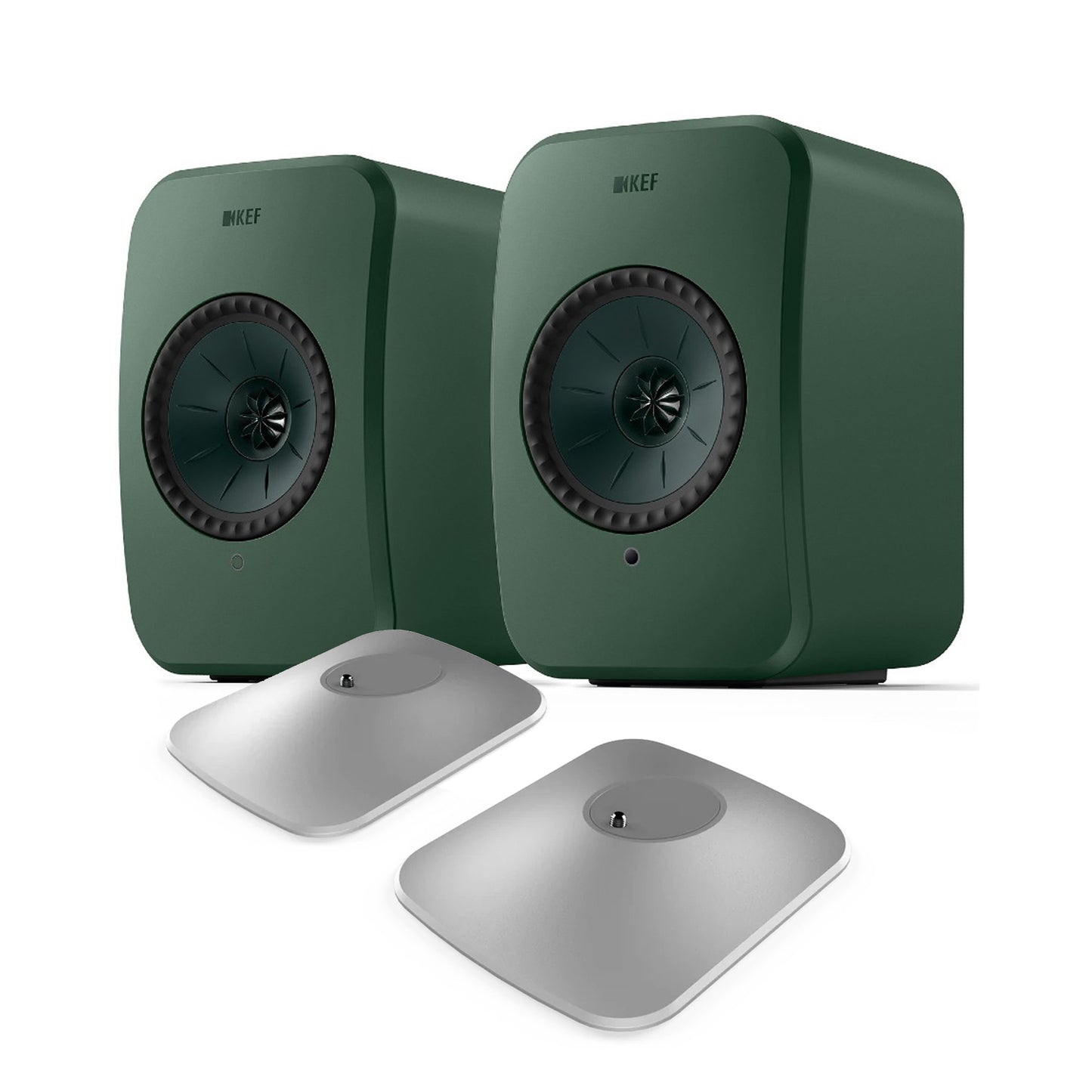 KEF LSX II LT Wireless Speakers + P1 Desk Pads