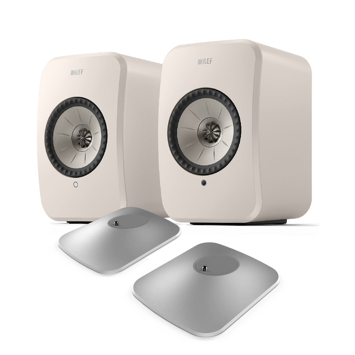 KEF LSX II LT Wireless Speakers + P1 Desk Pads