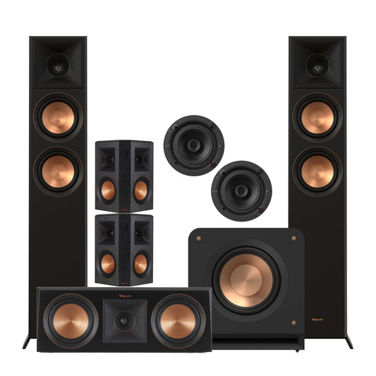Klipsch speaker system on a white background