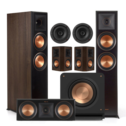 Klipsch 6000 5.1.2 Dolby Atmos Speaker Pack in walnut