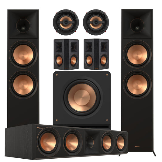 Klipsch 8000 5.1.2 Dolby Atmos Speaker Pack in black