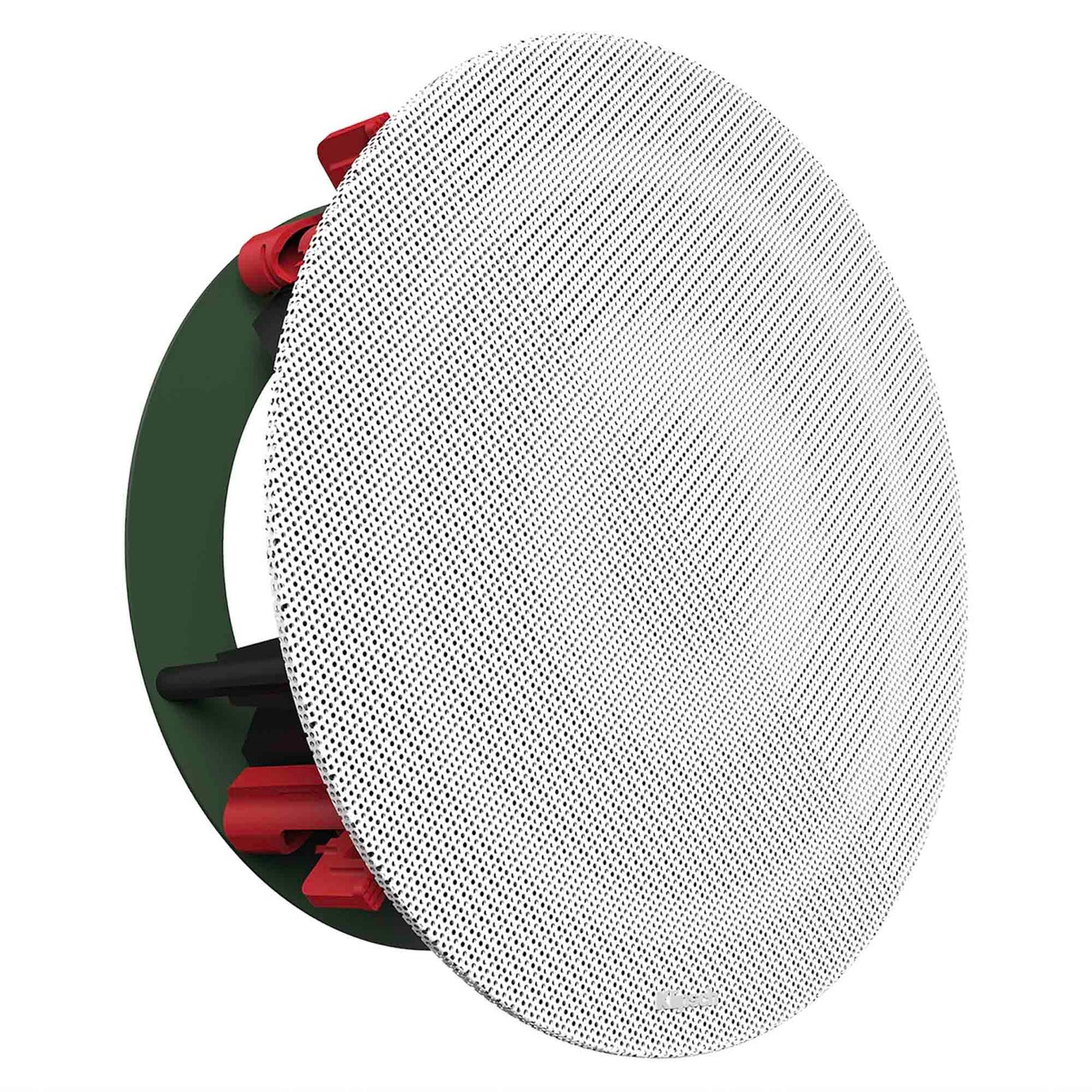 Klipsch DS-180CSM In-Ceiling Speaker on white background with grille on