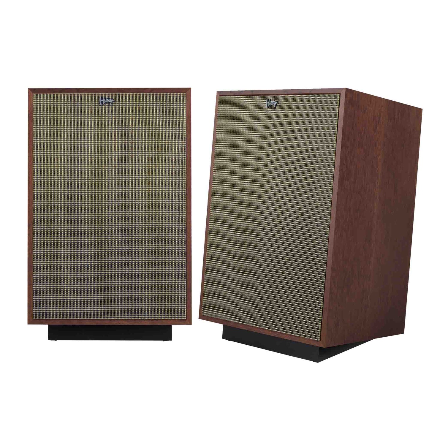 Klipsch Heretage Heresy in American Auburn - shown with grilles