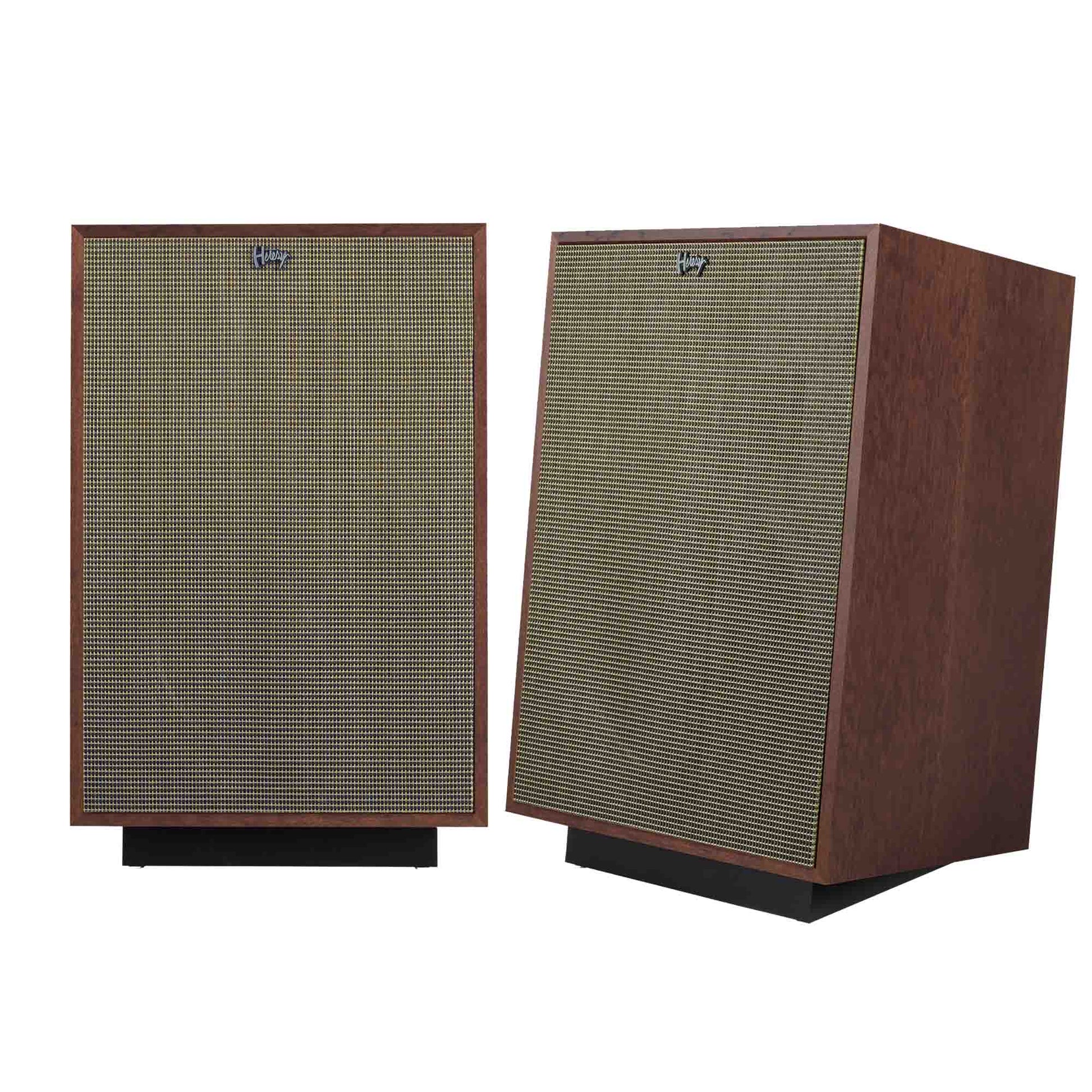 Klipsch Heretage Heresy in American Auburn - shown with grilles