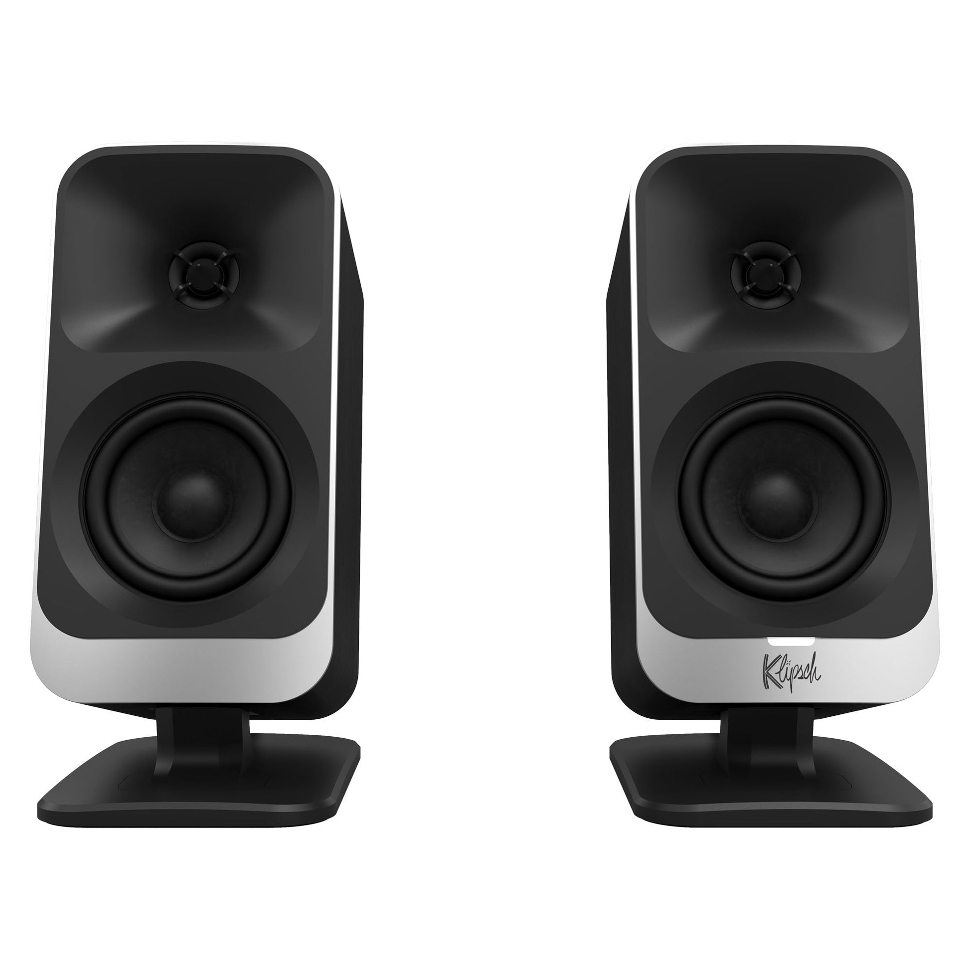 Front view of Klipsch ProMedia Lumina Computer Speakers on white background
