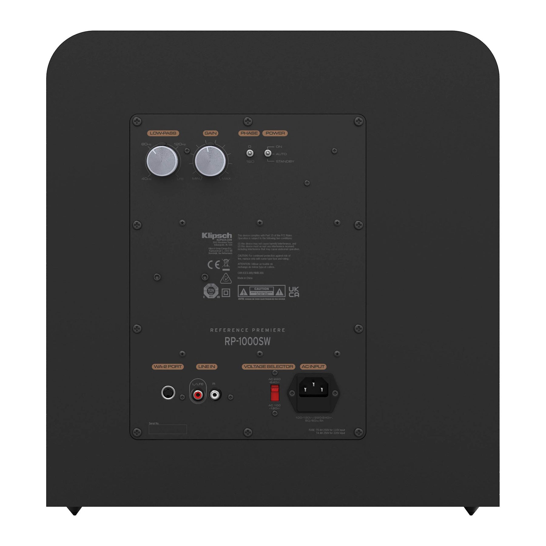 Klipsch RP-1000SW Subwoofer - Dual RCA/LFE Line In, WA-2 Wireless Port