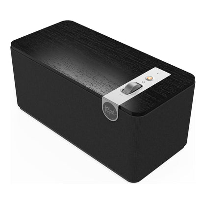 Top angle view of Klipsch The One Plus Bluetooth Speaker in black