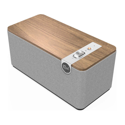 Top view of Klipsch The One Plus Bluetooth Speaker in walnut