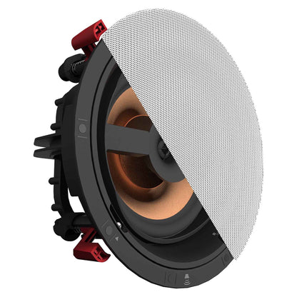 Klipsch PRO-18RC In Ceiling Speakers - Angle View (half grille shown)