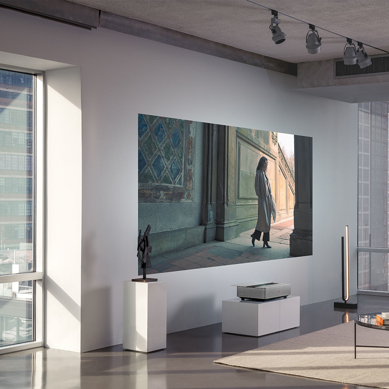 Leica Projector in room with picture on wall