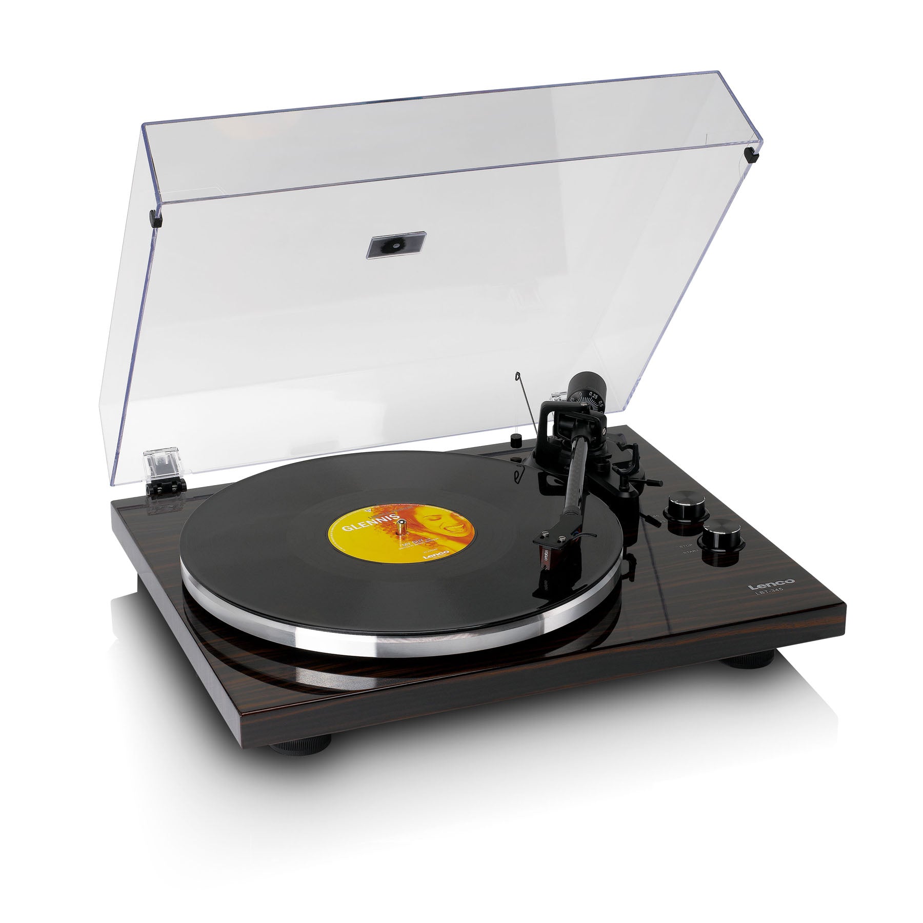 Lenco LBT-345WA Turntable - Belt Drive Turntable with Built-In Switchable Phono Preamplifier