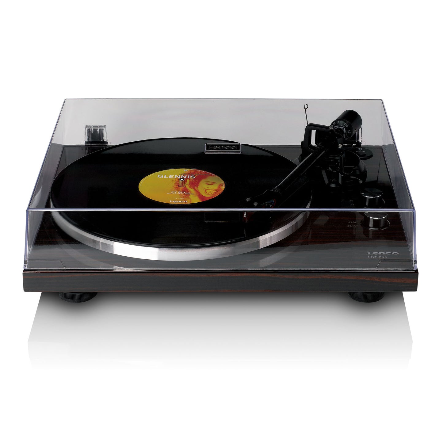 Lenco LBT-345WA Turntable - Shown with Dust Cover