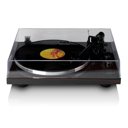 Lenco LBT-345WA Turntable - Shown with Dust Cover