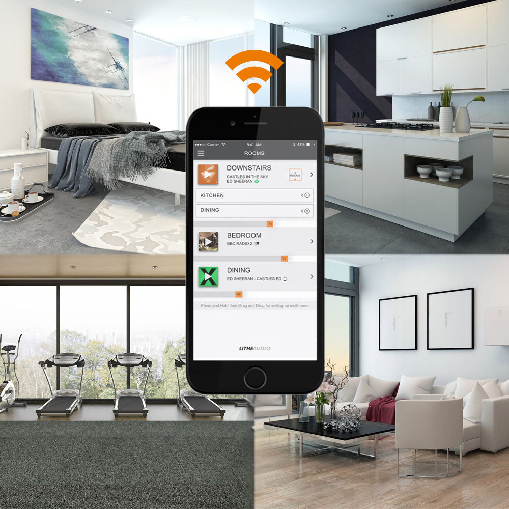 Lithe Audio LI-06611 IP44 Wi-Fi In-Ceiling Speaker - App control via IOS or Android
