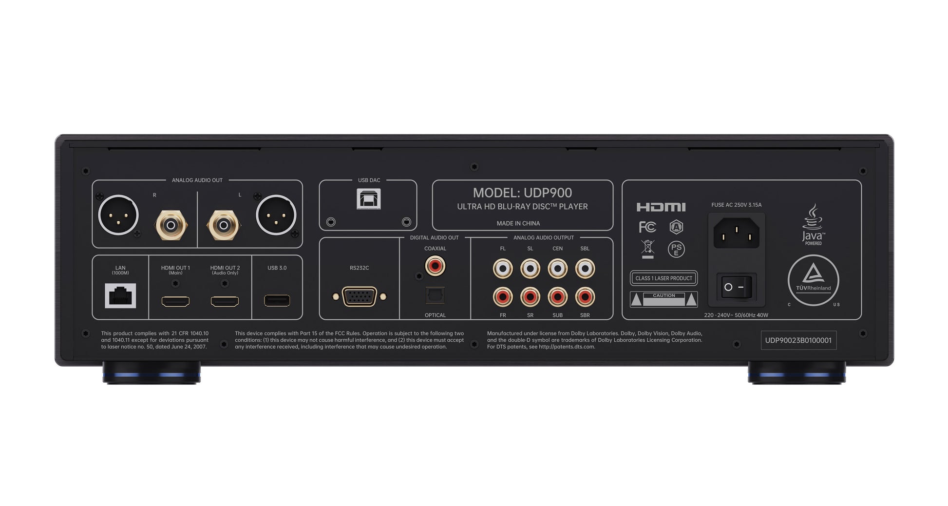 Magnetar UDP900 4K UHD Blu-ray Player - Rear Connections