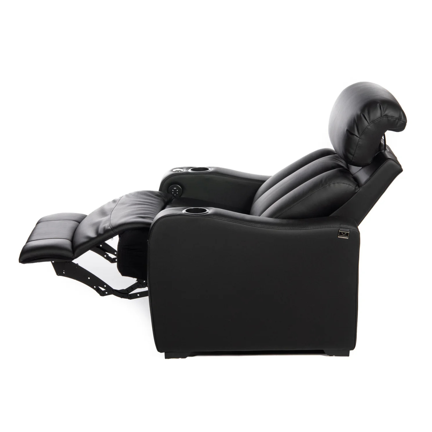 Black recliner chair on a white background