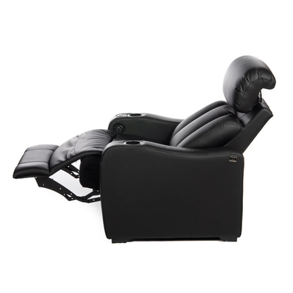 Black recliner chair on a white background