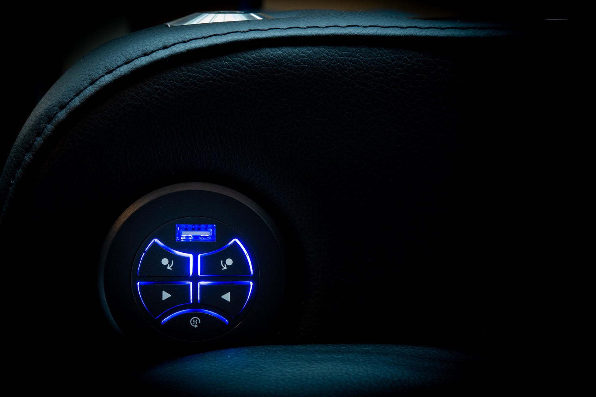 Black Buttons With Blue Backlight & USB Port
