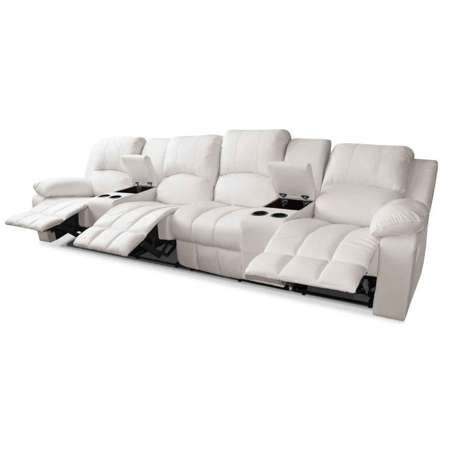 White reclining sofa set on a white background