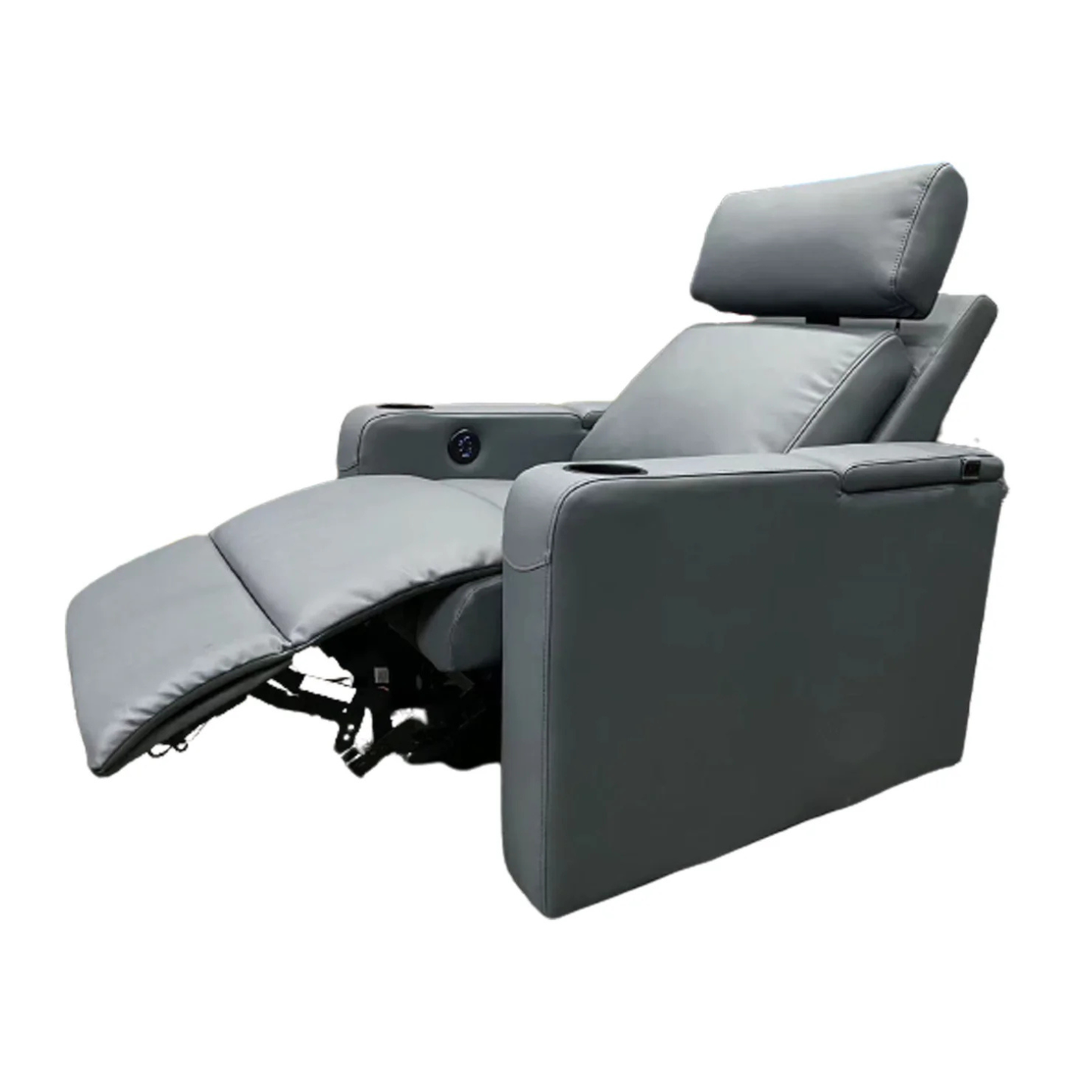 Gray recliner chair on a white background