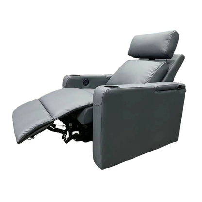 Gray recliner chair on a white background