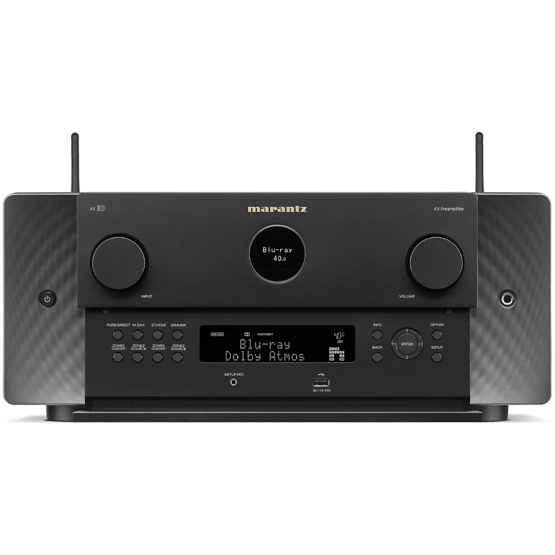 Front view of Marantz AV 10 Home Theatre Preamp/Processor with front panel down