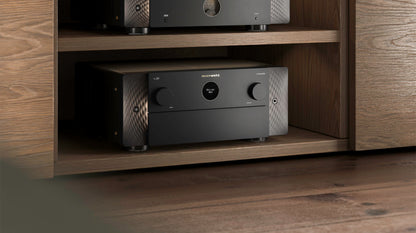 Marantz AV 30 Amplifier and AMP 30 on timber cabinet