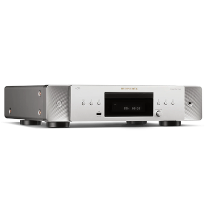 A Marantz CD70 in silver and gray with a black display screen and control buttons, shown on a plain white background.