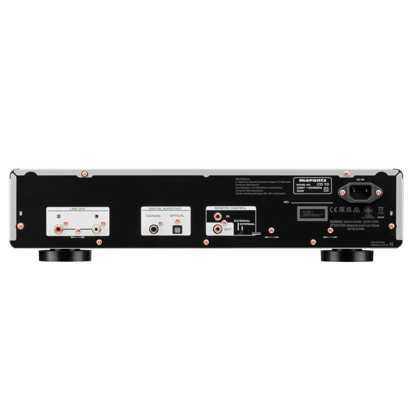 Rear panel of silver Marantz CD 70 CD Player