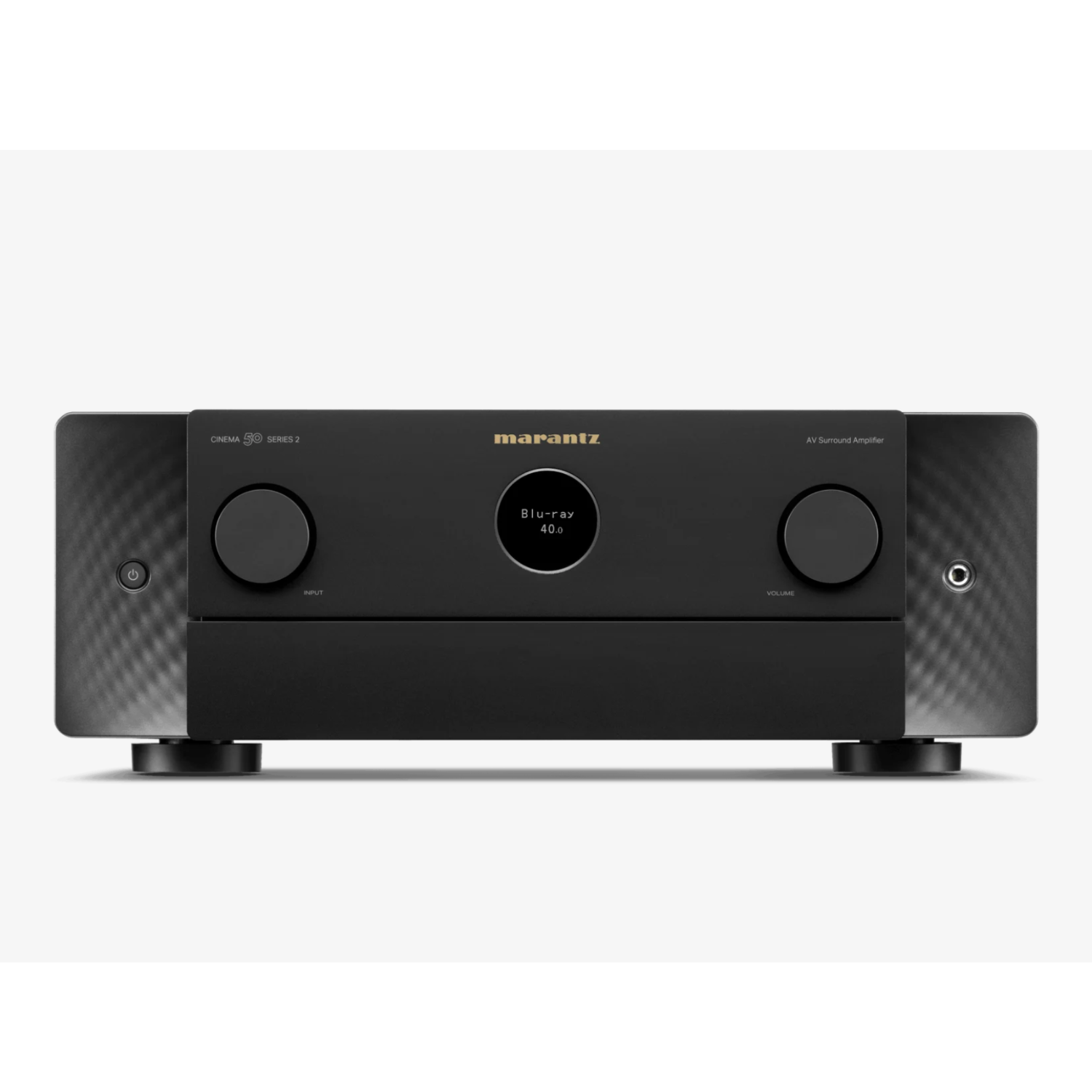 Front view of black Marantz Cinema 50 Series 2 9.4 Channel AV Receiver