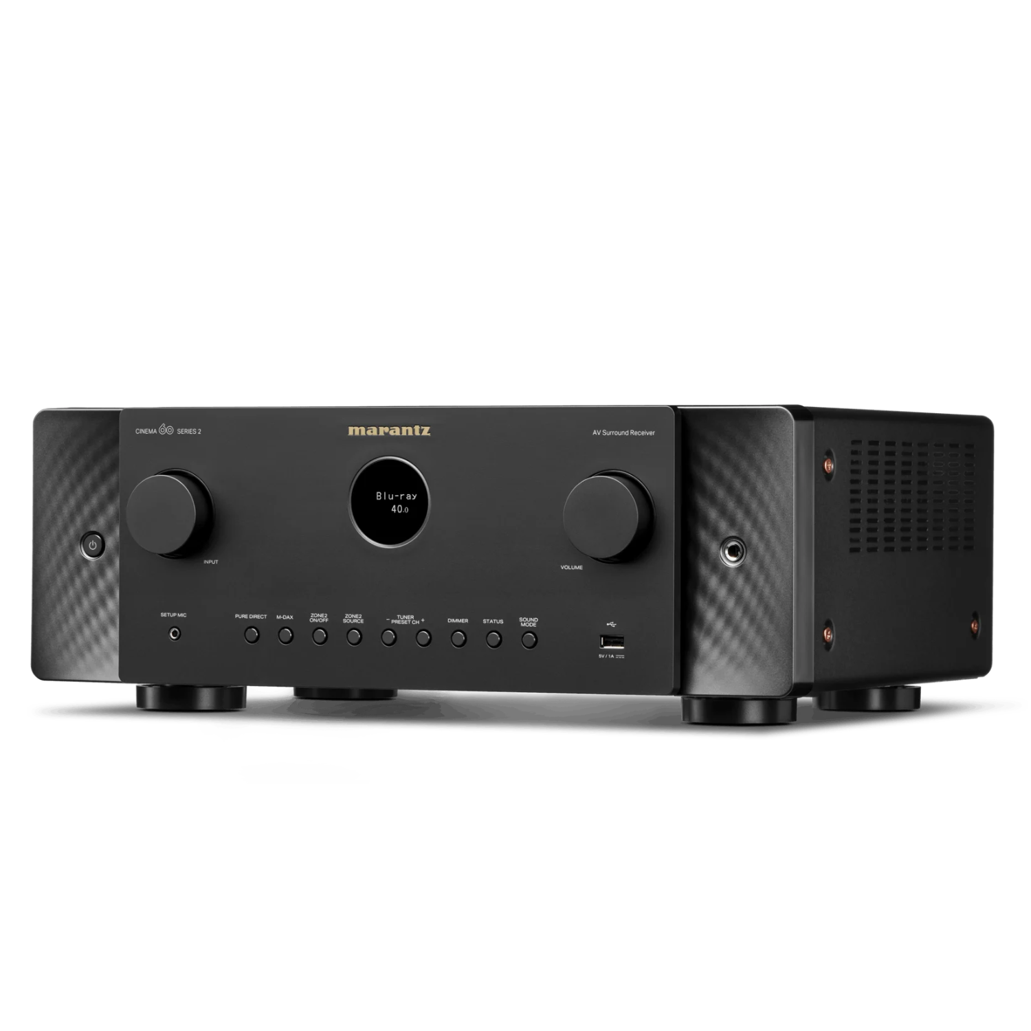 Front angle view of Marantz Cinema 60 Series 2 AV Receiver on white background