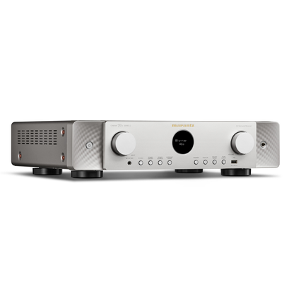 Angle view of silver Marantz Cinema 70s Series 2 AV Receiver