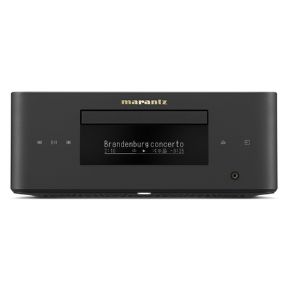 Front view of black Marantz MCR-60N Compact All-In-One Hi-Fi System