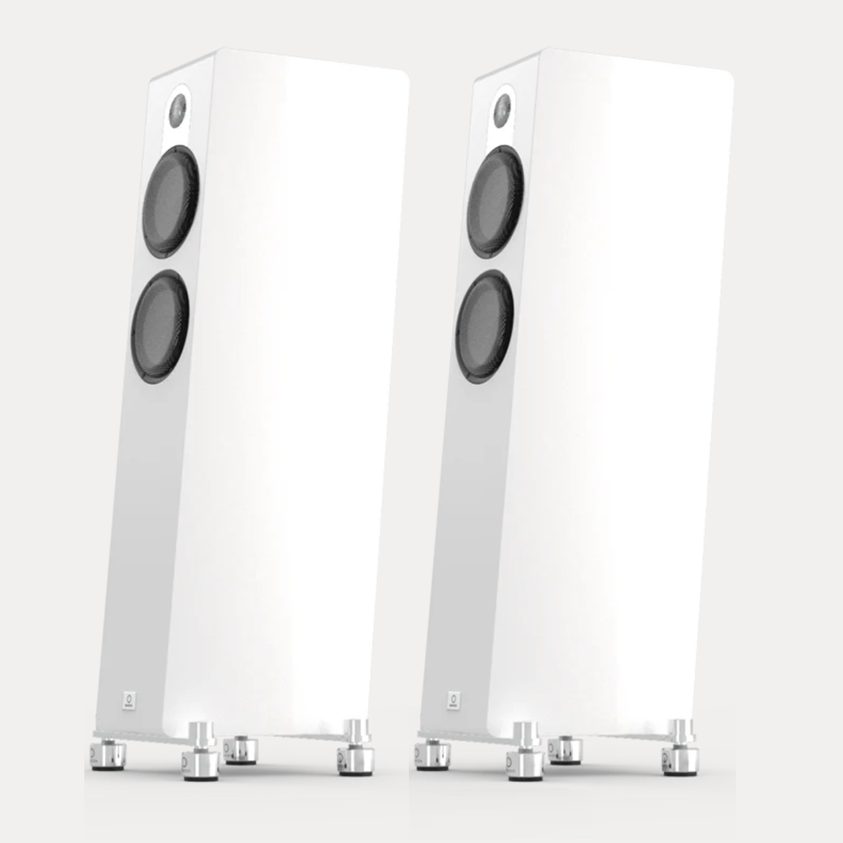 Pair of white Marten Parker Trio Floorstanding Speakers