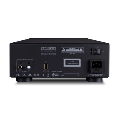 Back view of Mission 778CDT CD Transport in black