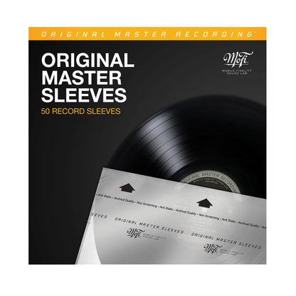 Packaging of Original Master Recording vinyl record sleeves with a vinyl record inside.