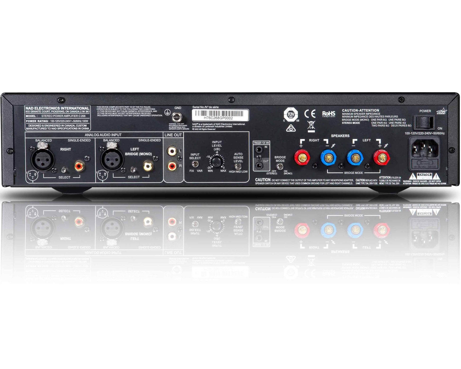 NAD C268 - Rear panel connections