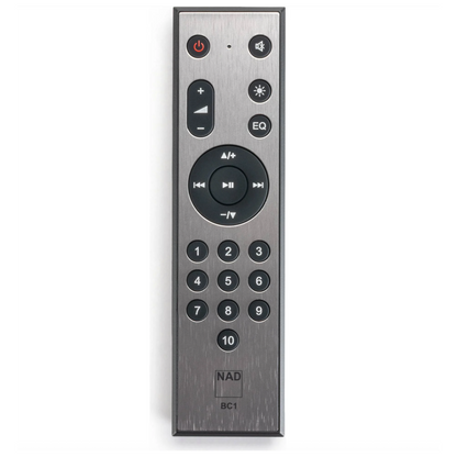 Silver Remote for the NAD C 3030 on white background