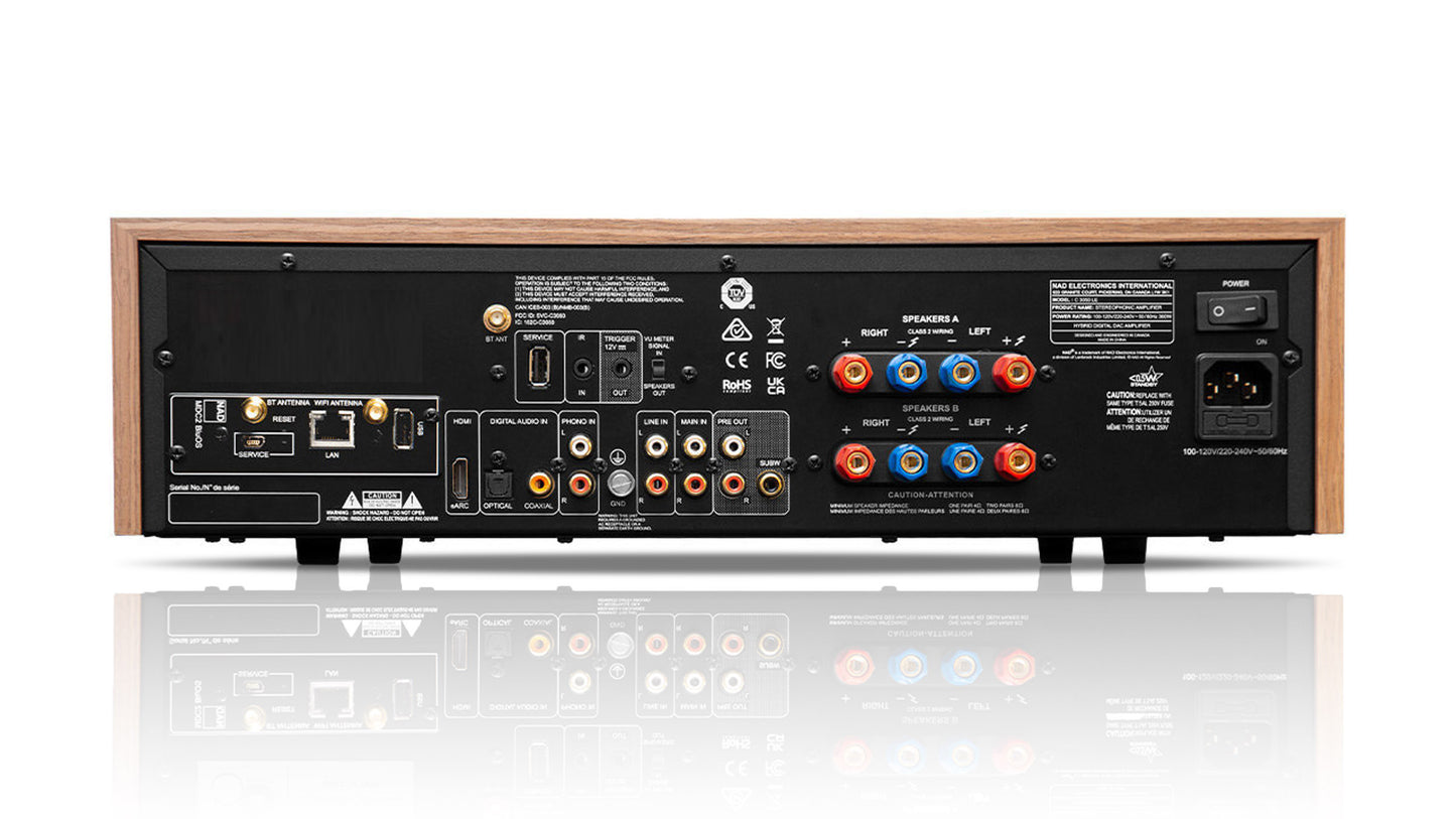 NAD C 3050 BluOS Streaming Amplifier - Rear
