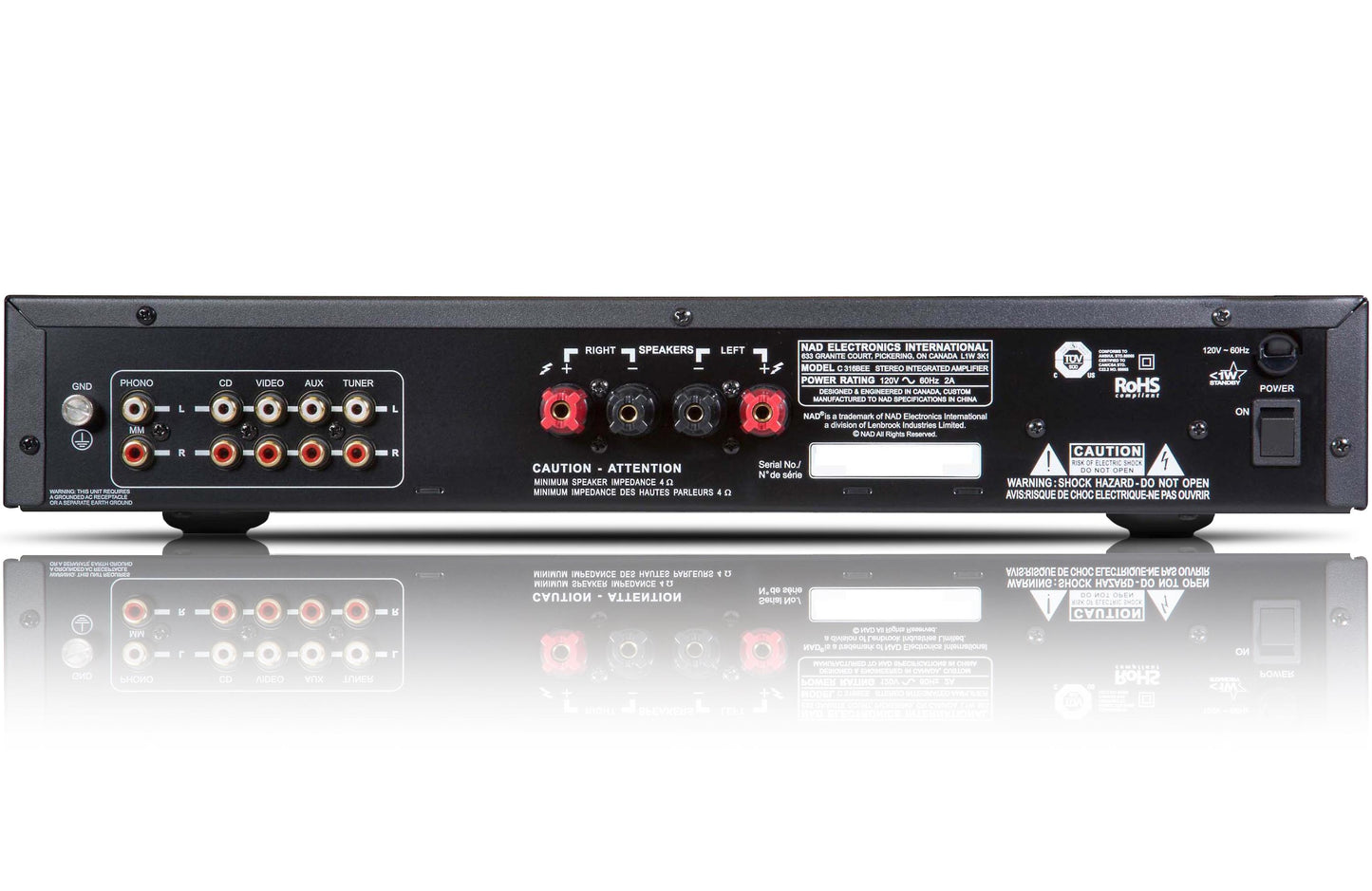 NAD C316BEE V2 - Rear panel connections