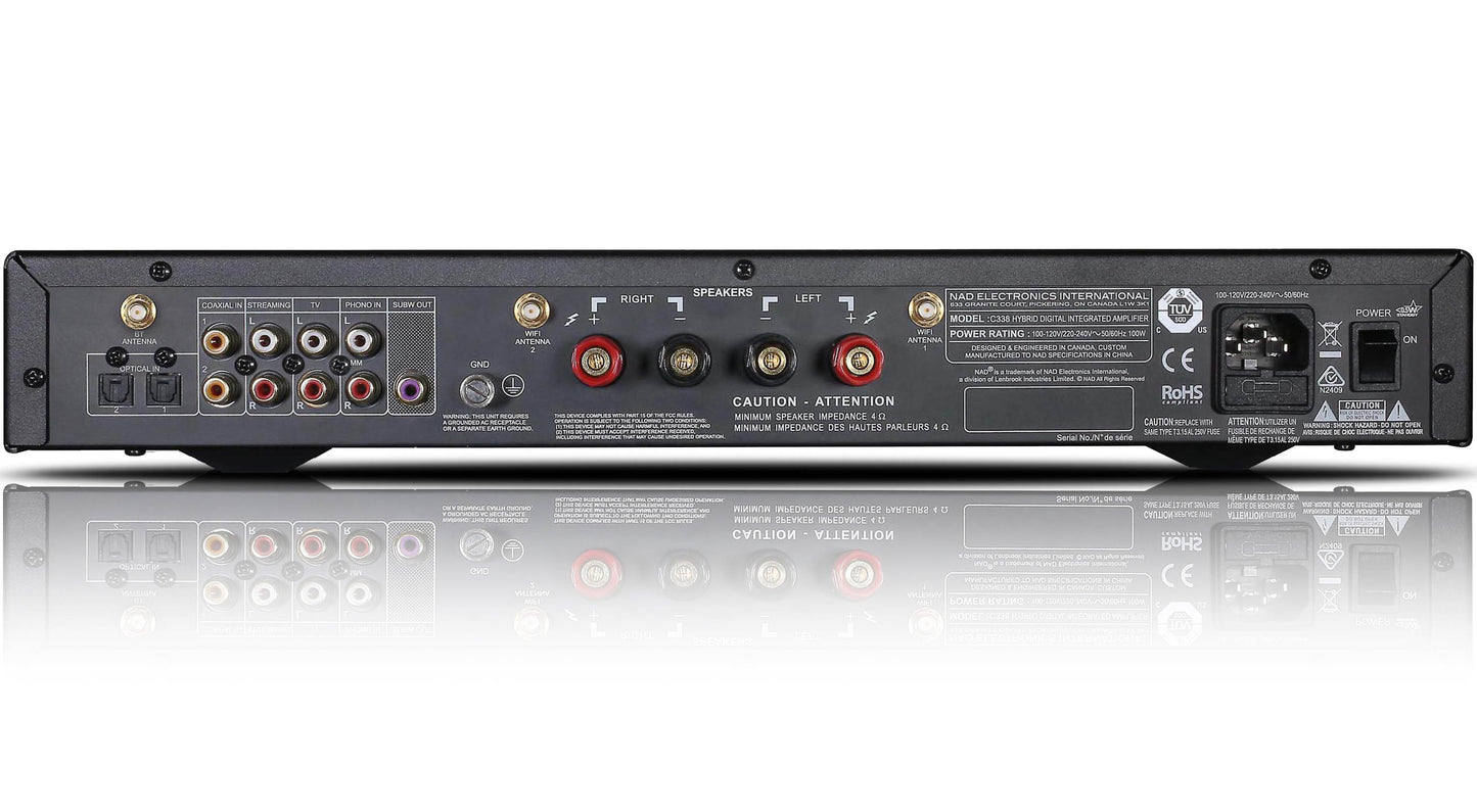 NAD C338 Stereo Integrated Amplifier - Rear panel connections