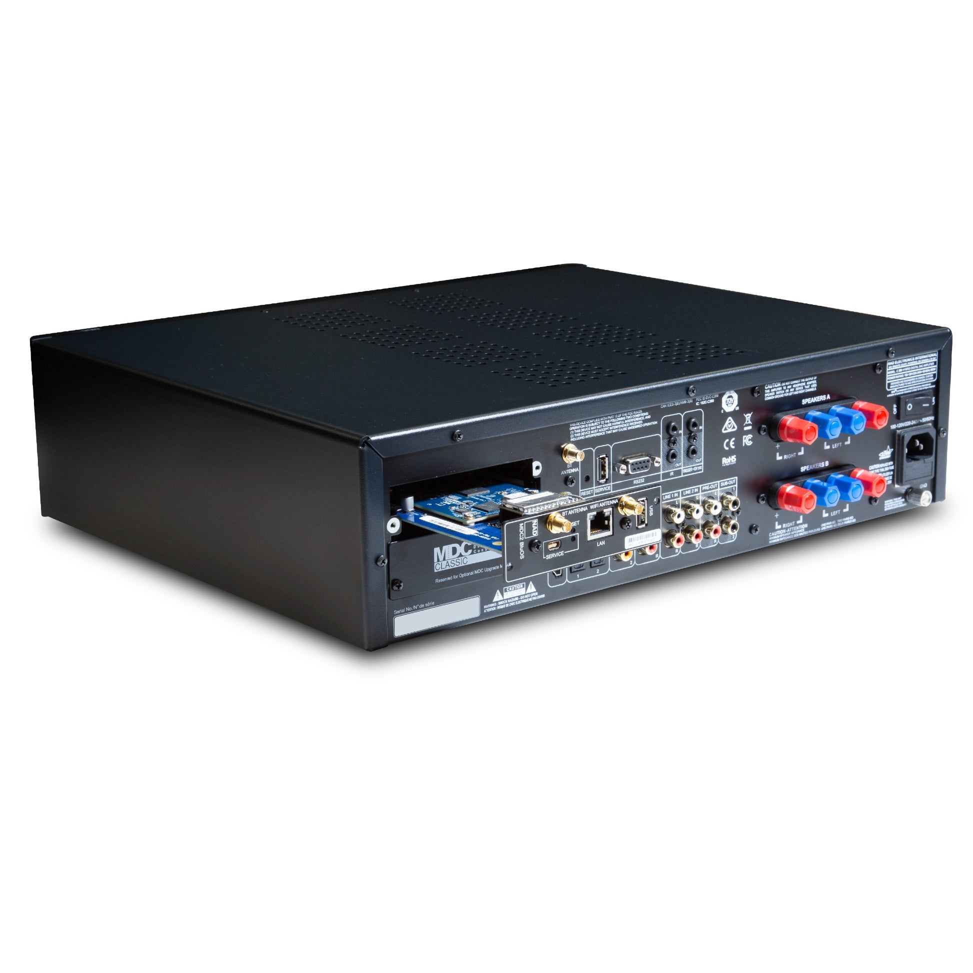 NAD C399 - Rear panel connections with BluOS module