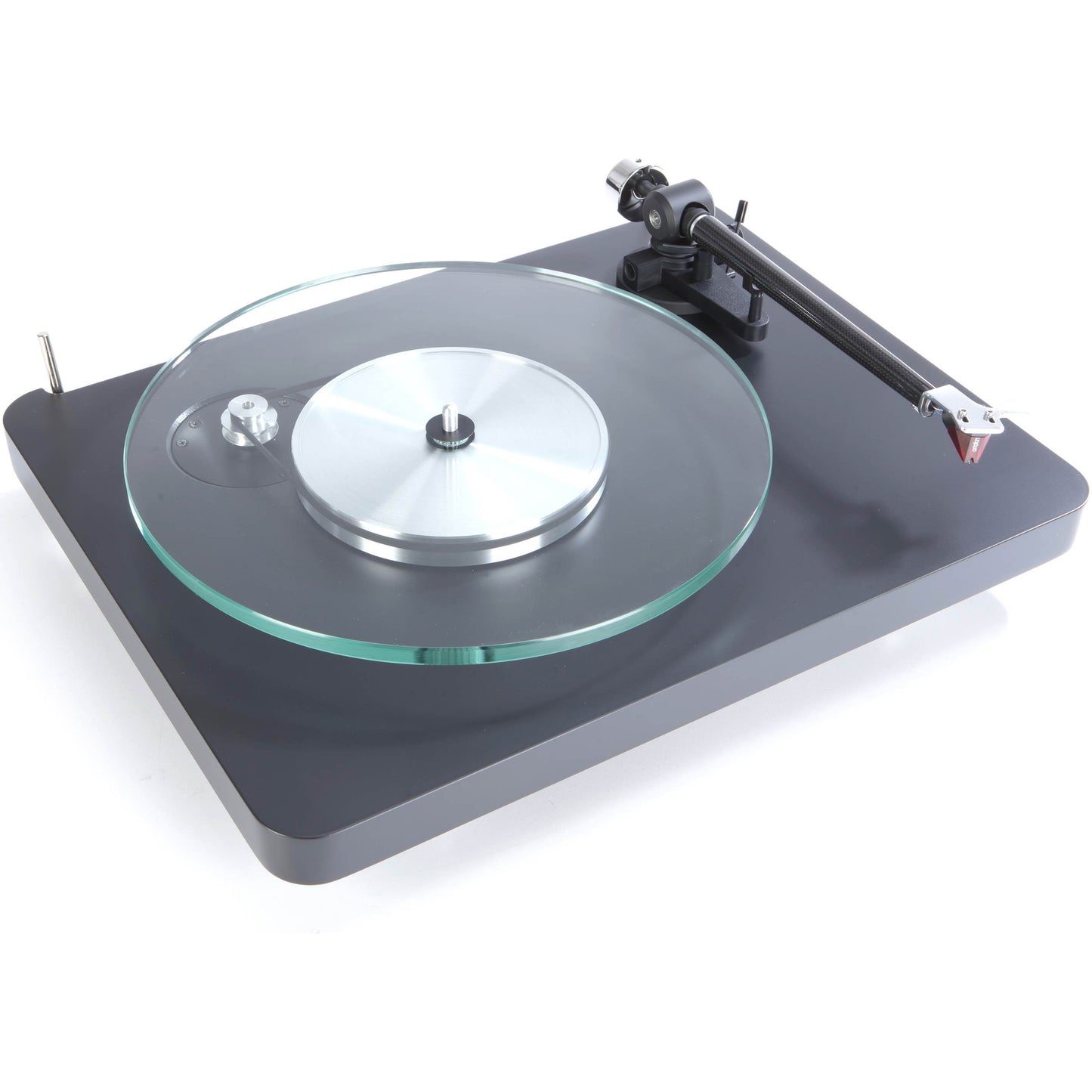 Heavy glass platter improves speed stability