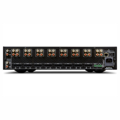 NAD CI 16-60 DSP 16 Channel Amplifier rear panel on white background