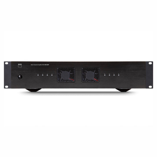 Front of NAD CI 8-150 DSP 8 Channel Amplifier on white background
