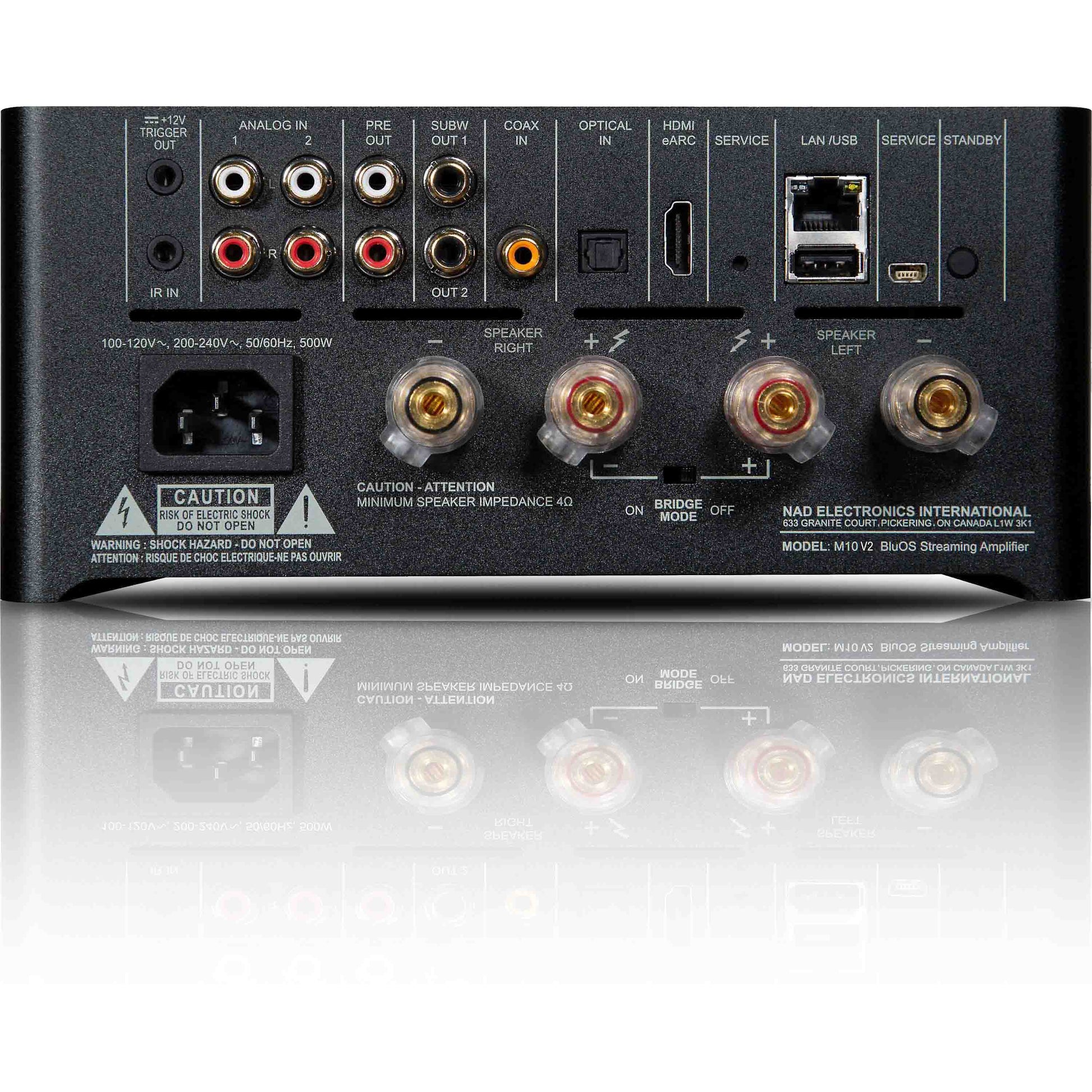 Comprehensive rear panel connections