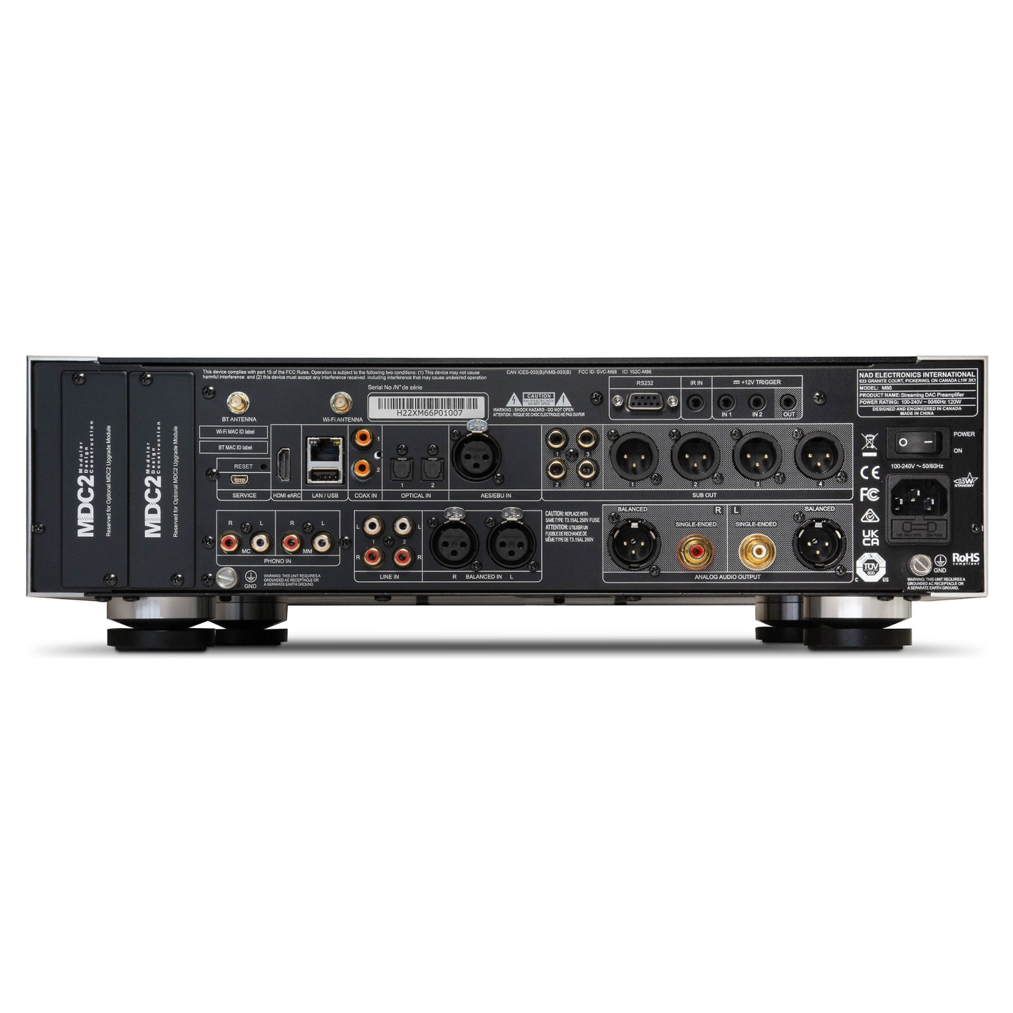 Back view of NAD Masters M66 on white background