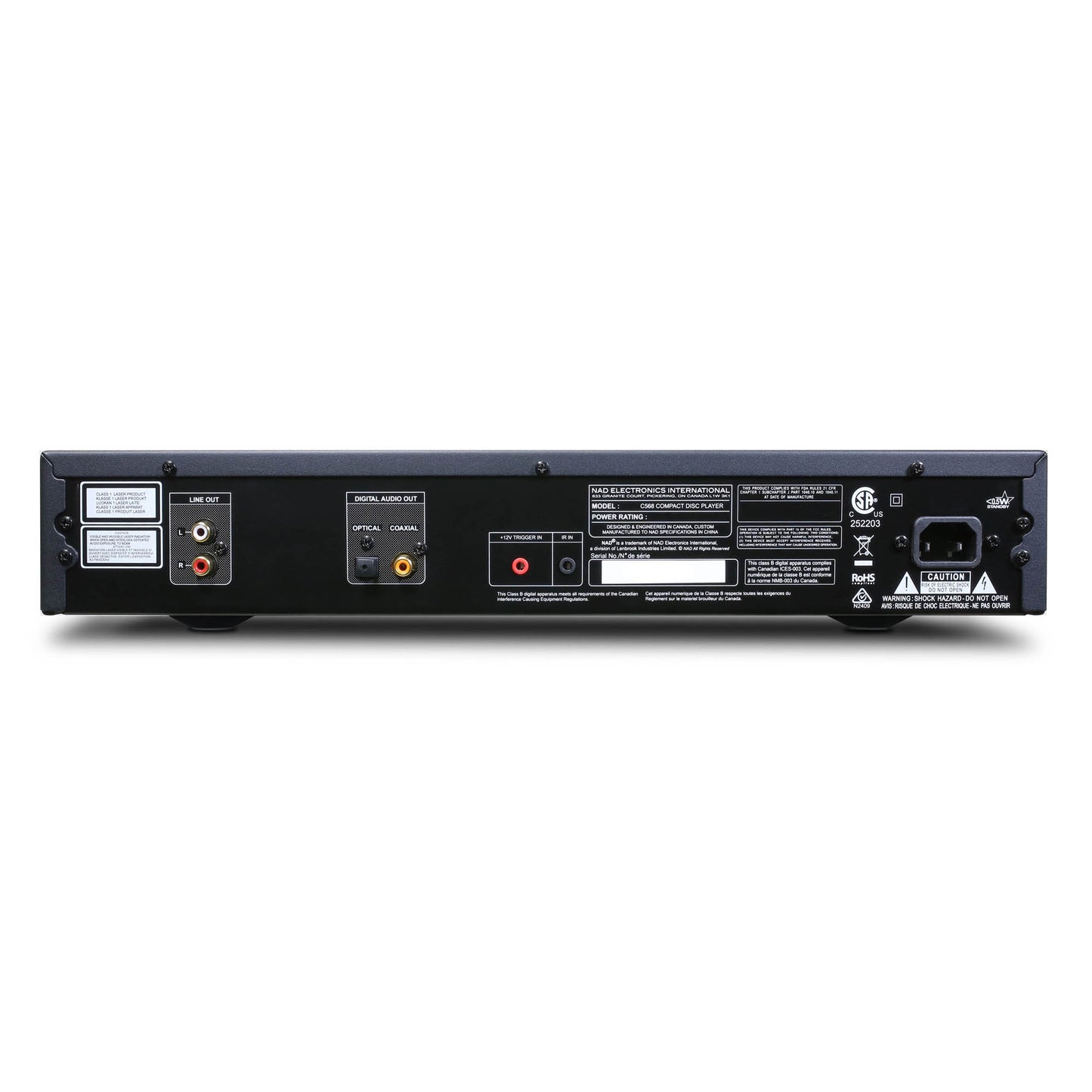 Back panel of NAD C568 CD Player