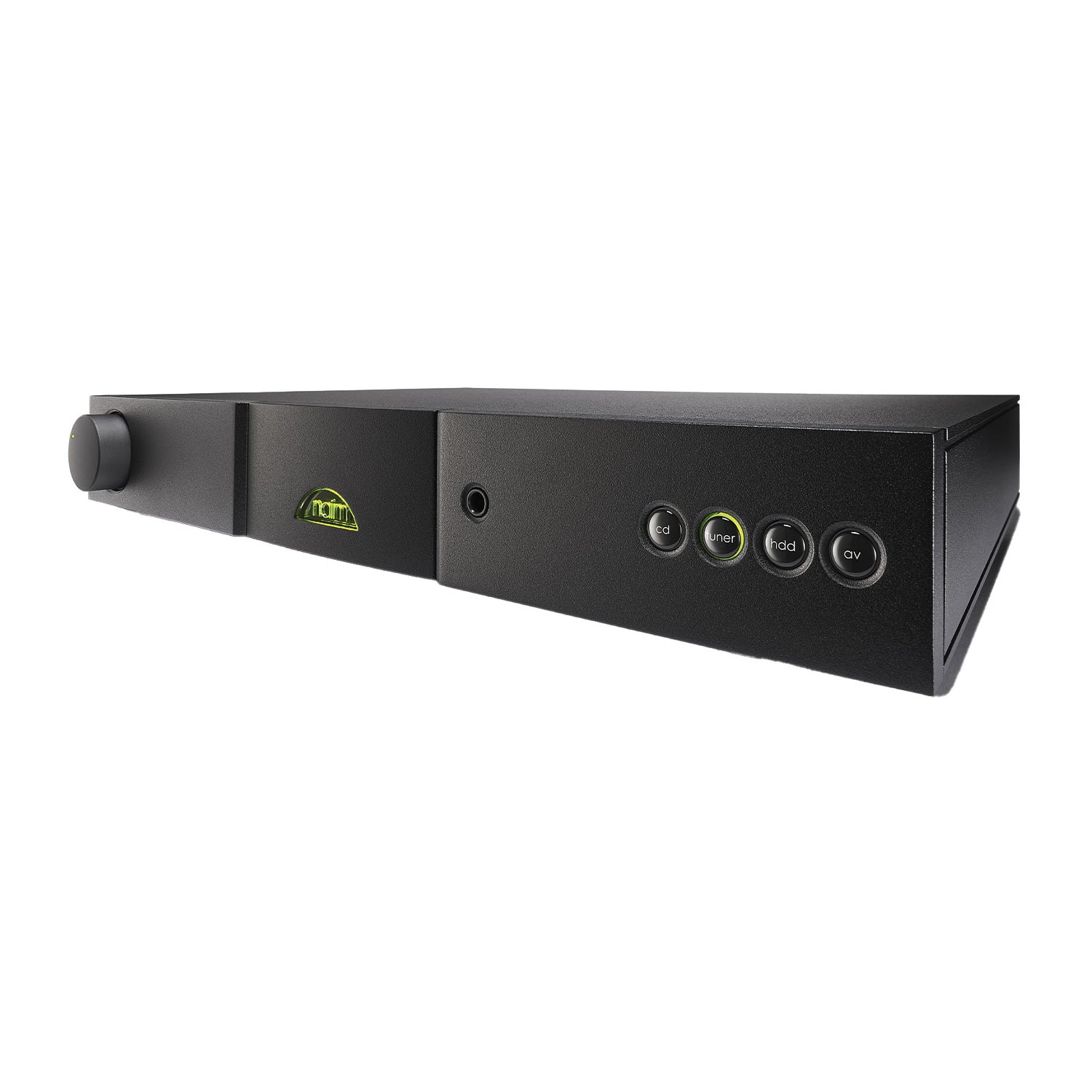 Angle view of view of Naim Nait 5si Integrated Amplifier on white background